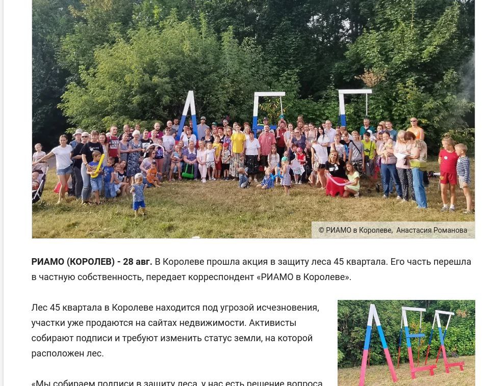 Лес 45 в Новостях